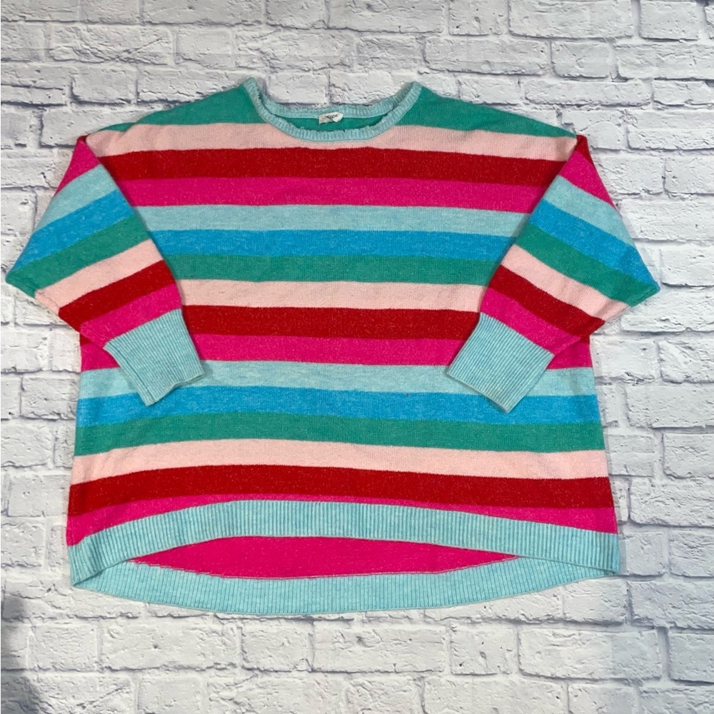 Cabana by Crown & Ivy Sweater. Colorful Striped Sweater Size 3X
